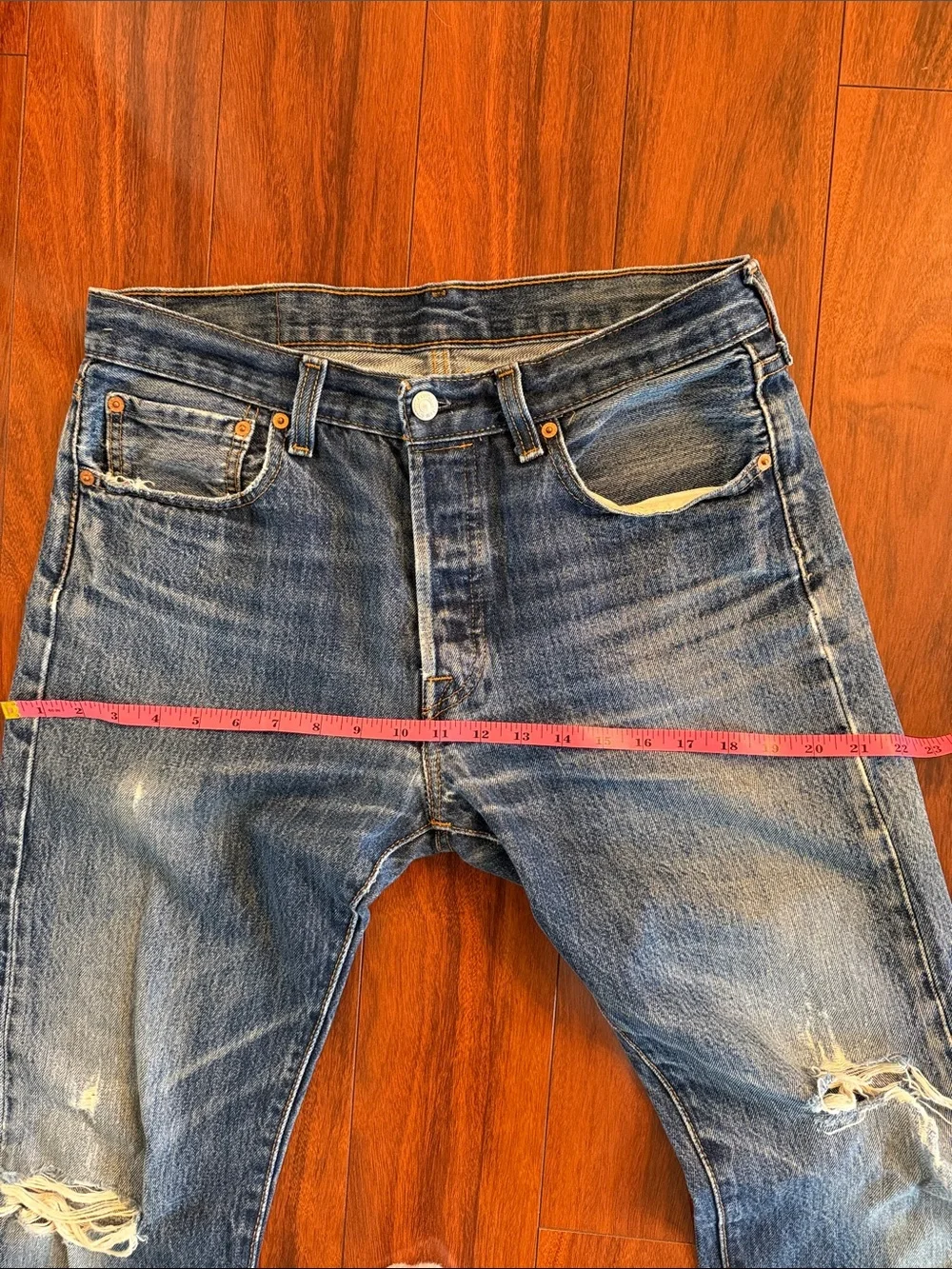 Levi's 501 Straight Jeans with Distress